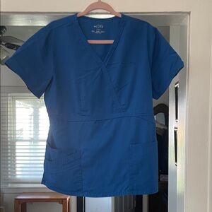 Luxe Women's V-Neck Blue Blouse